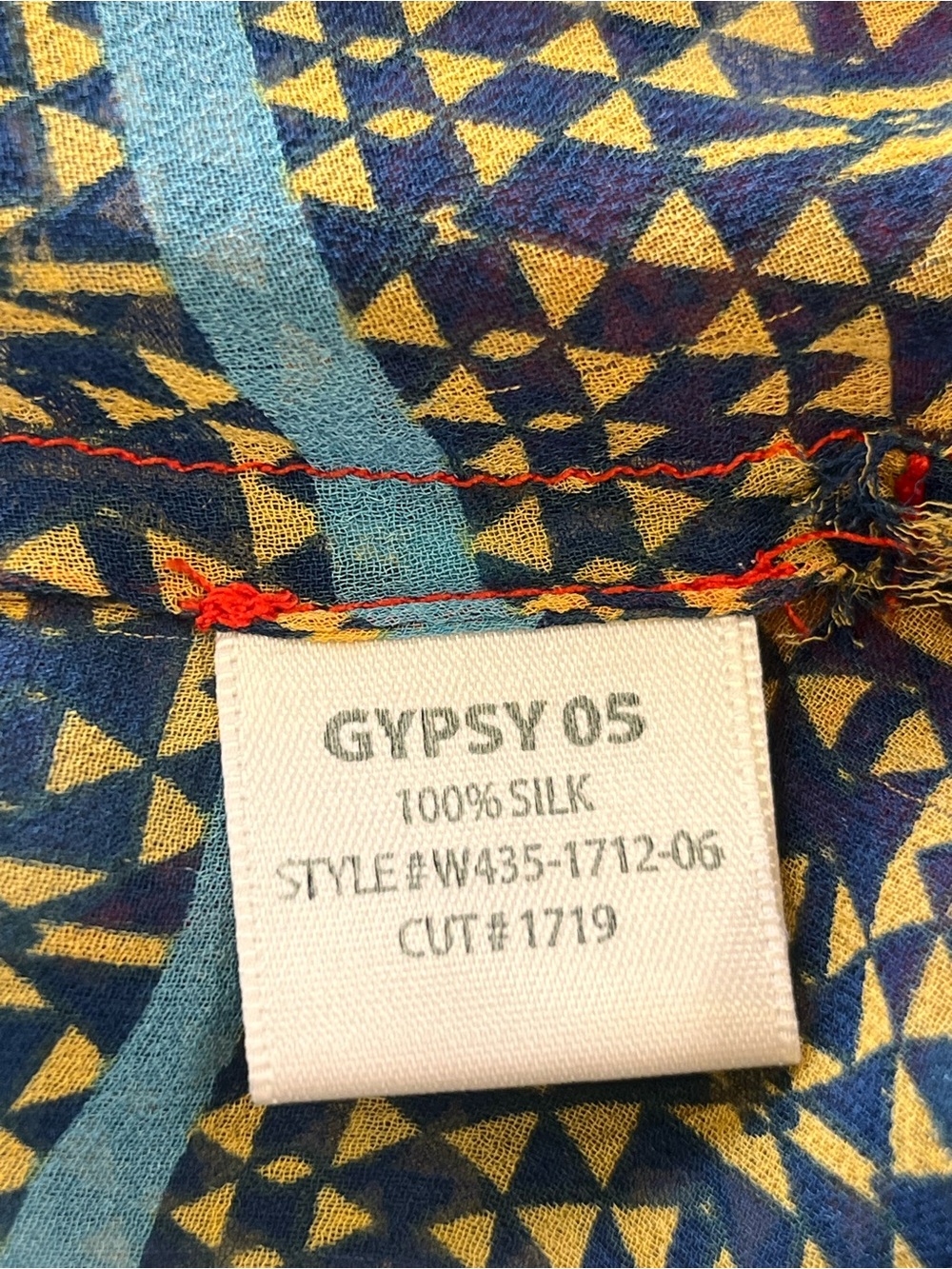 Gypsy 05 Global Village 100% Silk Patchwork Crochet Boho Blouse Top XS - Picture 13 of 14